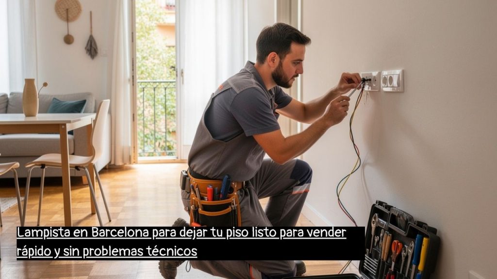 lampista en Barcelona revisando un piso antes de ponerlo en venta