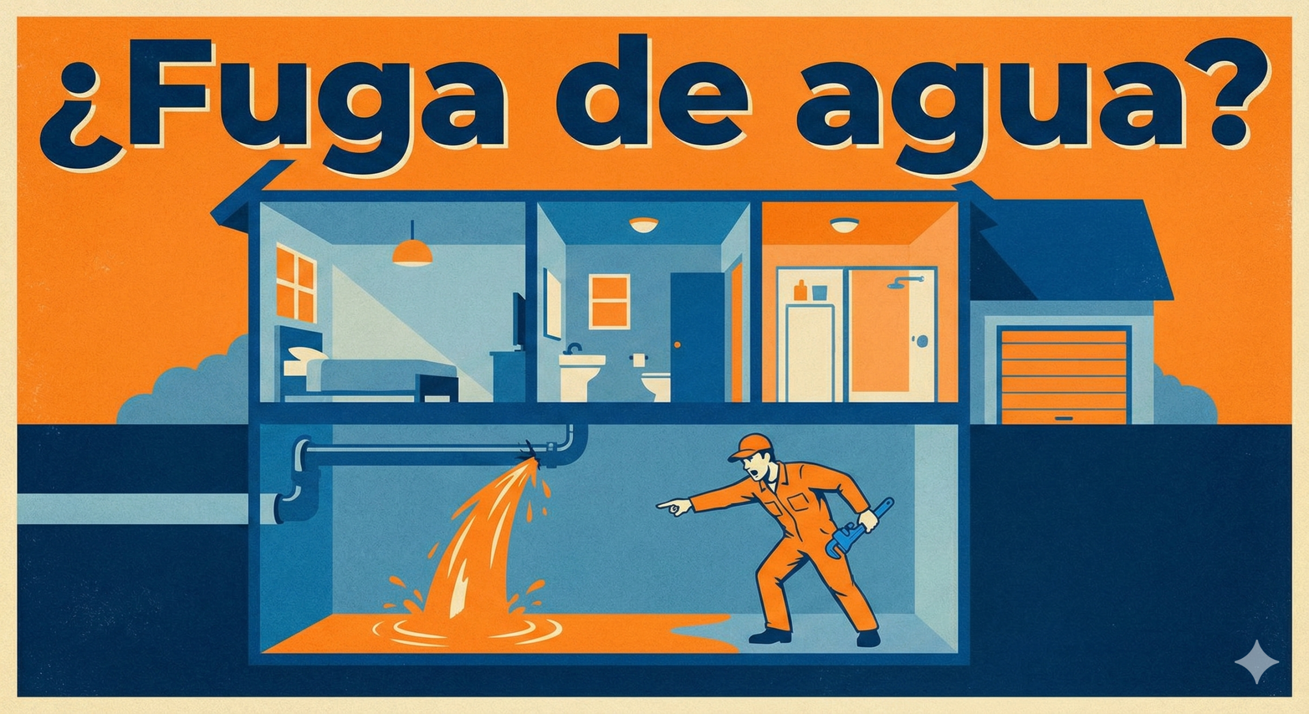 Lampista detectando una fuga de agua en una tubería dentro de una vivienda en Barcelona
